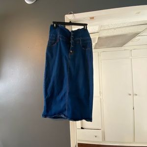 High Waisted Jean Overall Skirt